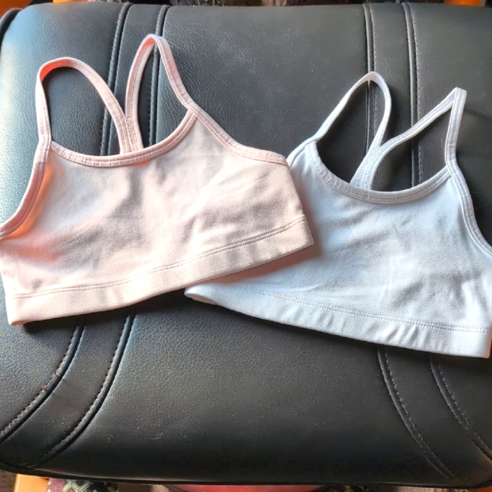 Girls Sports Bra Set, Dicks Sporting Goods, White & Pink Sz XS 6-7